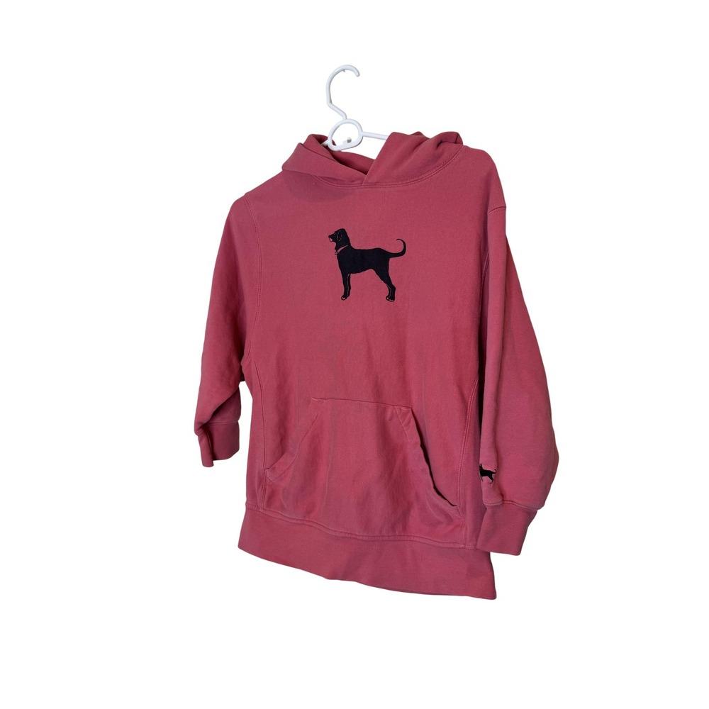 The Black Dog Hoodie Kids Large Pink Dog Graphic Fleece Pullover Sweatshirt